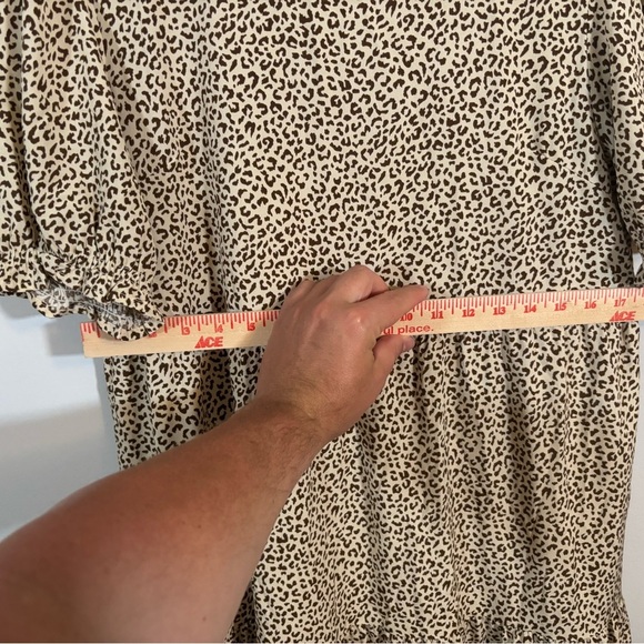PrettyGarden Leopard Print Tiered Midi Dress – Size Large - Picture 9 of 10
